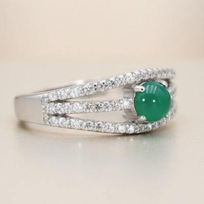 Bague chrysoprase Australie AAA argent 925 Rhodié