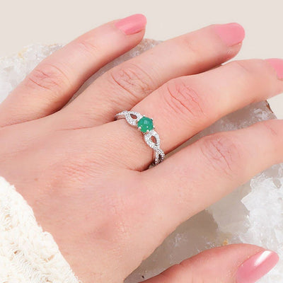 Bague chrysoprase Australie AAA argent 925 Rhodié