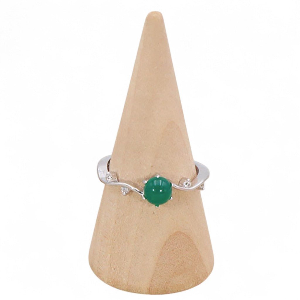 Bague chrysoprase Australie AAA argent 925 Rhodié - La Boite à Cailloux