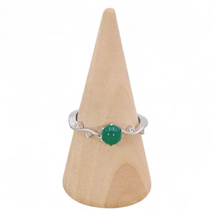 Bague chrysoprase Australie AAA argent 925 Rhodié - La Boite à Cailloux