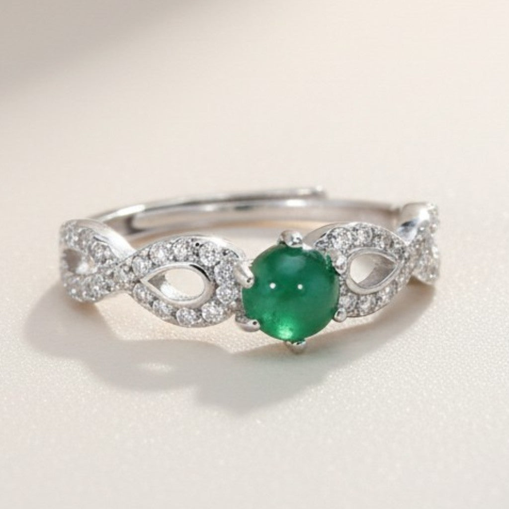 Bague chrysoprase Australie AAA argent 925 Rhodié - La Boite à Cailloux