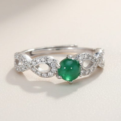 Bague chrysoprase Australie AAA argent 925 Rhodié