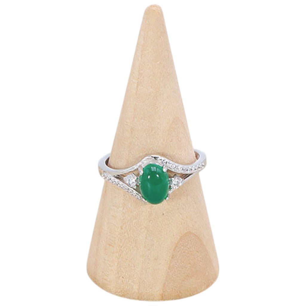 Bague chrysoprase Australie AAA argent 925 Rhodié - La Boite à Cailloux