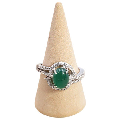 Bague chrysoprase Australie AAA argent 925 Rhodié - La Boite à Cailloux