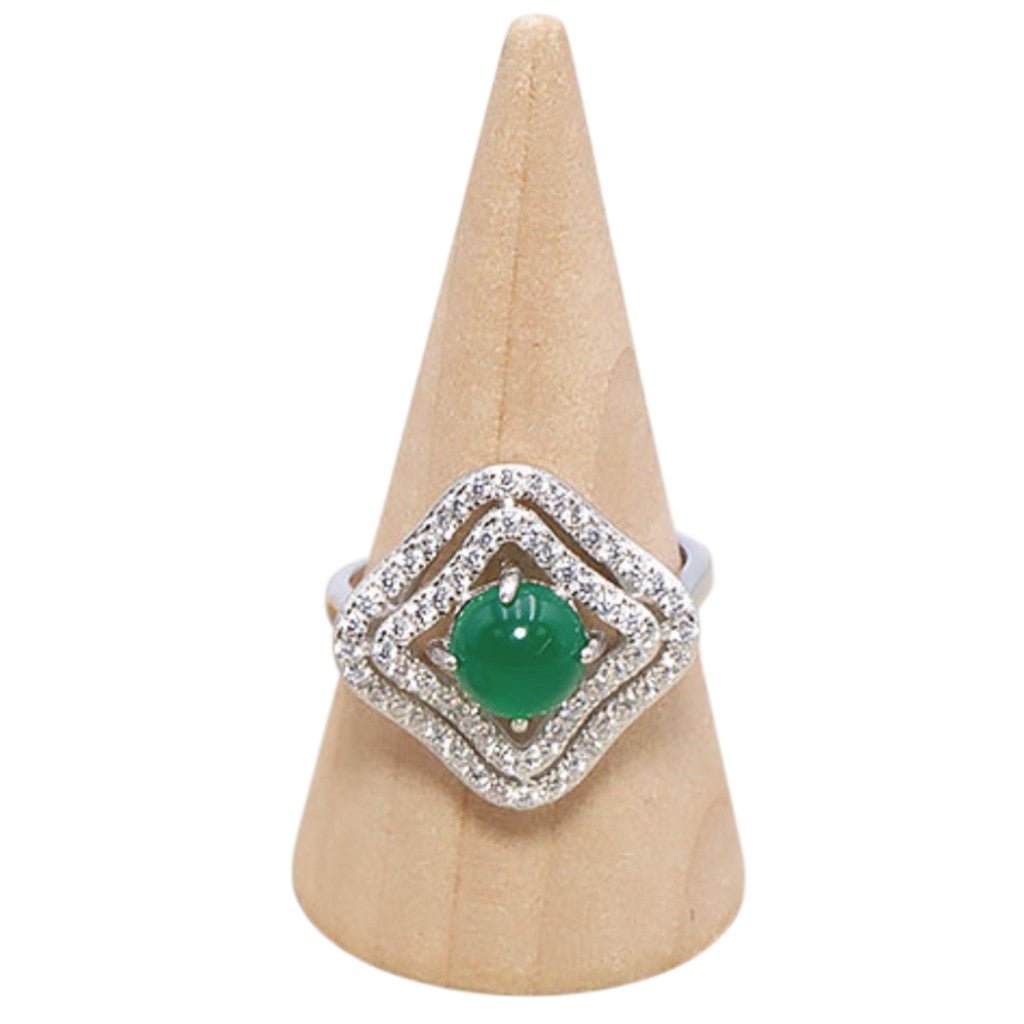 Bague chrysoprase Australie AAA argent 925 Rhodié - La Boite à Cailloux