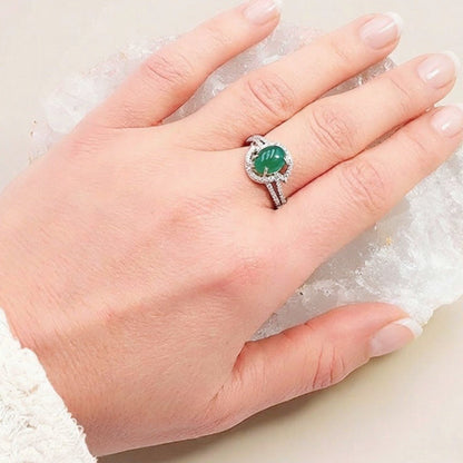 Bague chrysoprase Australie AAA argent 925 Rhodié - La Boite à Cailloux