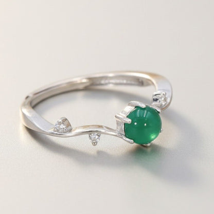 Bague chrysoprase Australie AAA argent 925 Rhodié - La Boite à Cailloux