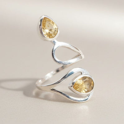 Bague Citrine naturelle Brésil AA argent 925