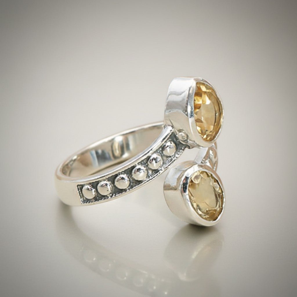 Bague citrine naturelle Brésil AA argent 925 - La Boite à Cailloux