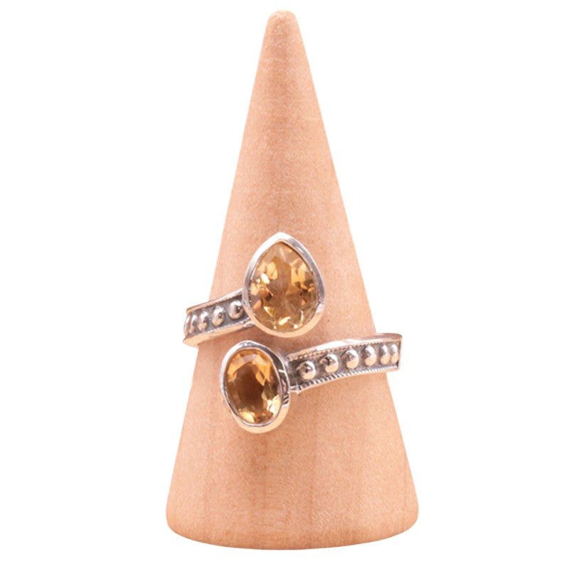 Bague citrine naturelle Brésil AA argent 925 - La Boite à Cailloux