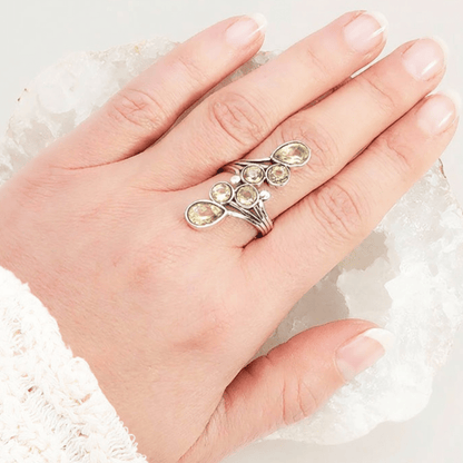 Bague Citrine naturelle Brésil AAA argent 925 - La Boite à Cailloux