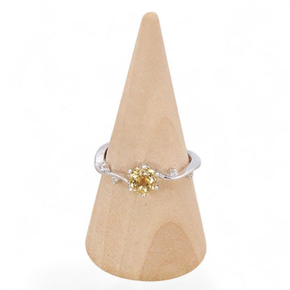 Bague Citrine naturelle Brésil AAA argent 925 Rhodié - La Boite à Cailloux