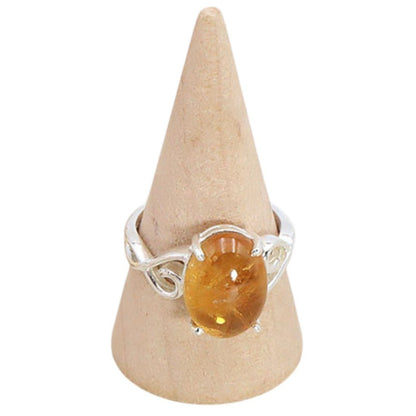 Bague citrine naturelle Congo AA argent 925 - La Boite à Cailloux