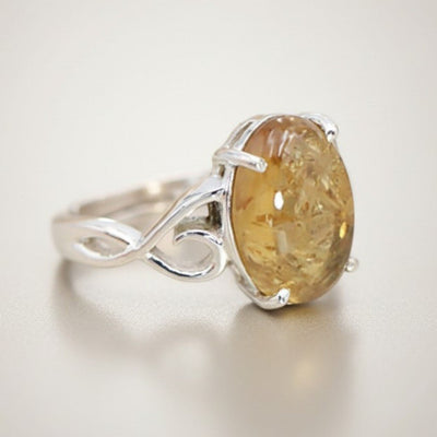 Bague citrine naturelle Congo AA argent 925