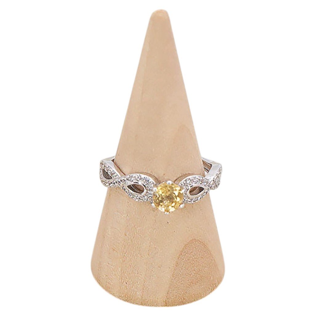 Bague Citrine naturelle Madagascar AAA argent 925 Rhodié - La Boite à Cailloux