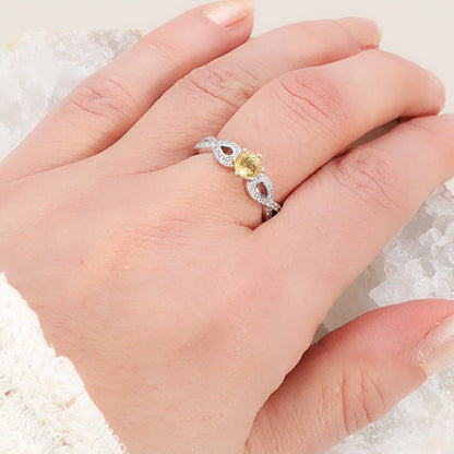 Bague Citrine naturelle Madagascar AAA argent 925 Rhodié - La Boite à Cailloux