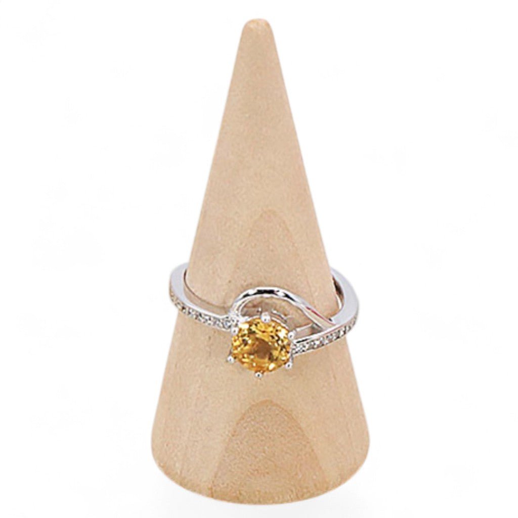 Bague Citrine naturelle Madagascar AAA argent 925 Rhodié - La Boite à Cailloux