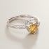 Bague Citrine naturelle Madagascar AAA argent 925 Rhodié - La Boite à Cailloux