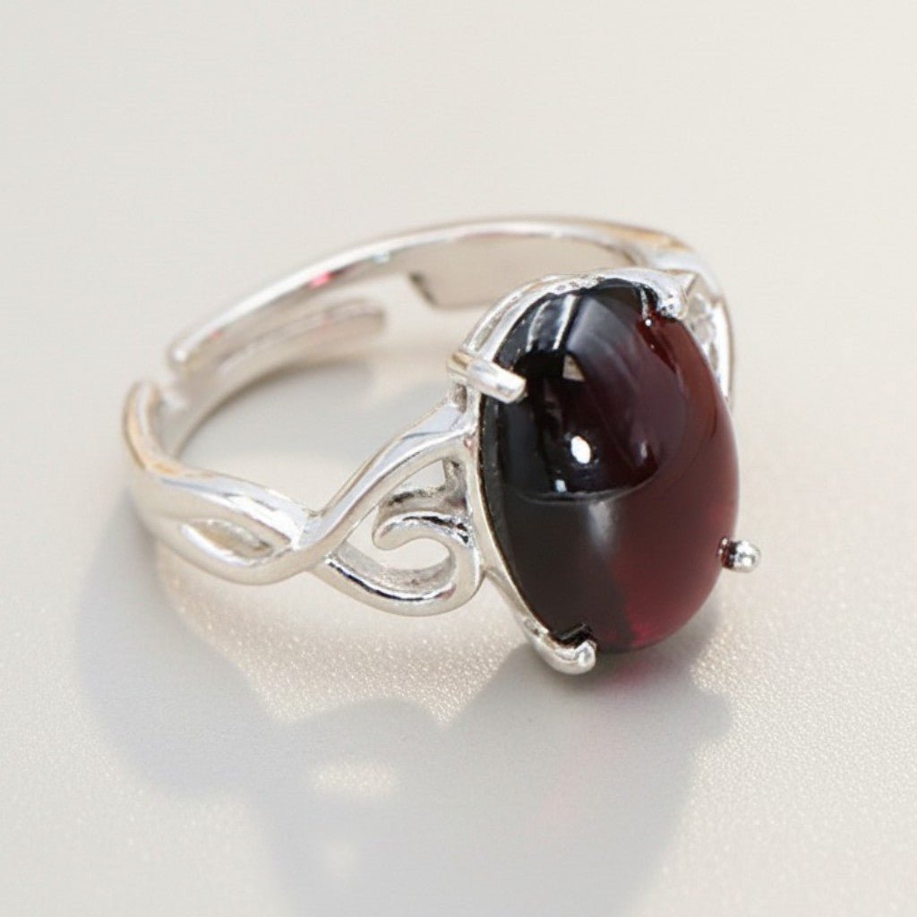 Bague grenat rhodolite Ethiopie AA argent 925 - La Boite à Cailloux