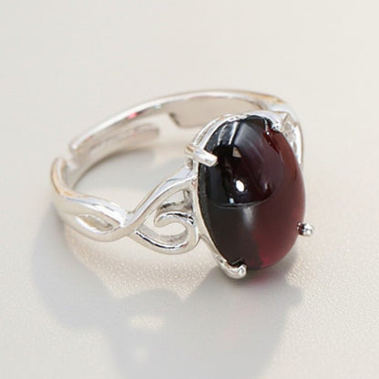 Bague grenat rhodolite Ethiopie AA argent 925 - La Boite à Cailloux