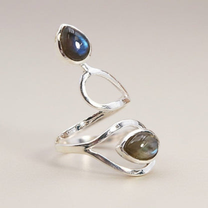 Bague labradorite Madagascar AA argent 925 - La Boite à Cailloux