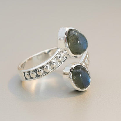 Bague labradorite Madagascar AA argent 925 - La Boite à Cailloux