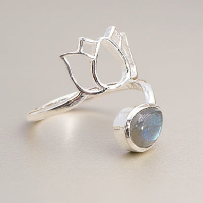 Anillo de labradorita Madagascar AA plata 925