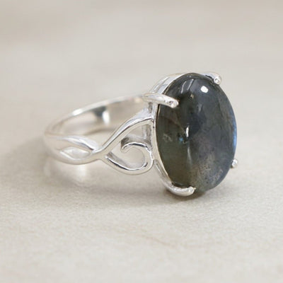 Anillo ajustable amatista Brasil AA plata 925