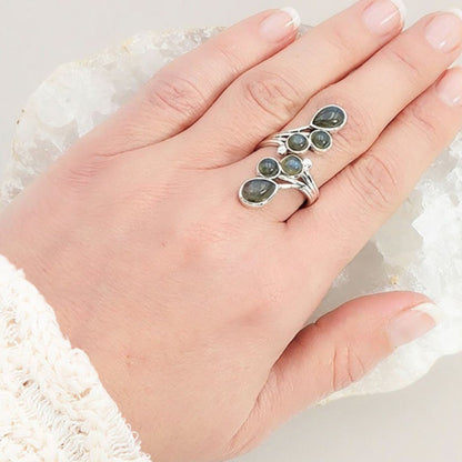 Bague labradorite Madagascar AA argent 925 - La Boite à Cailloux