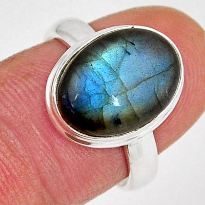 Anillo de labradorita Madagascar AA plata 925