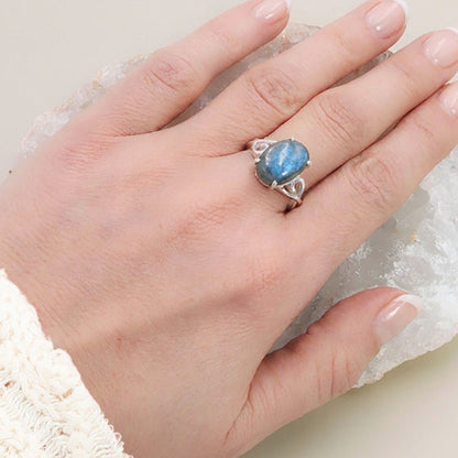 Bague labradorite Madagascar AA argent 925 - La Boite à Cailloux