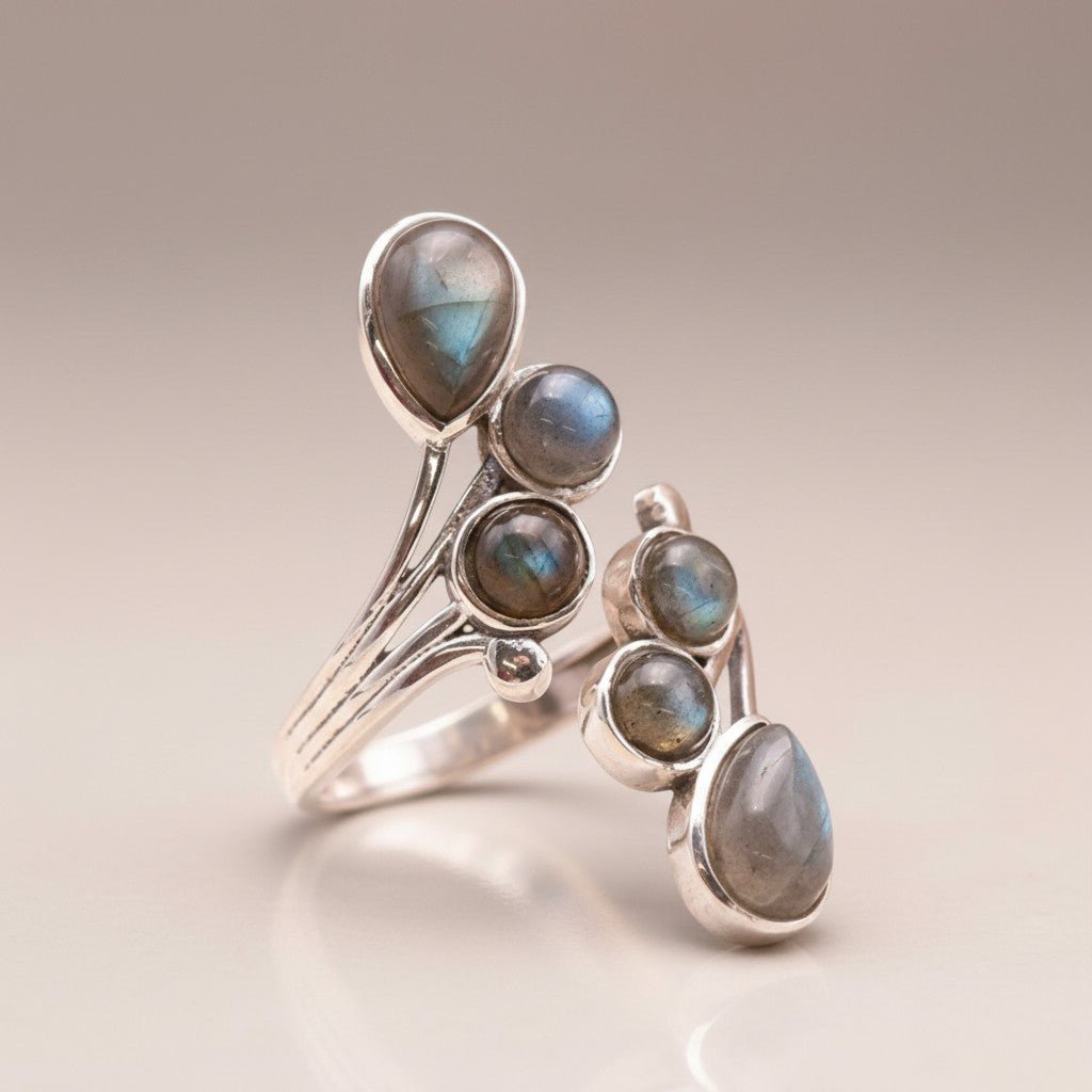 Bague labradorite Madagascar AA argent 925 - La Boite à Cailloux