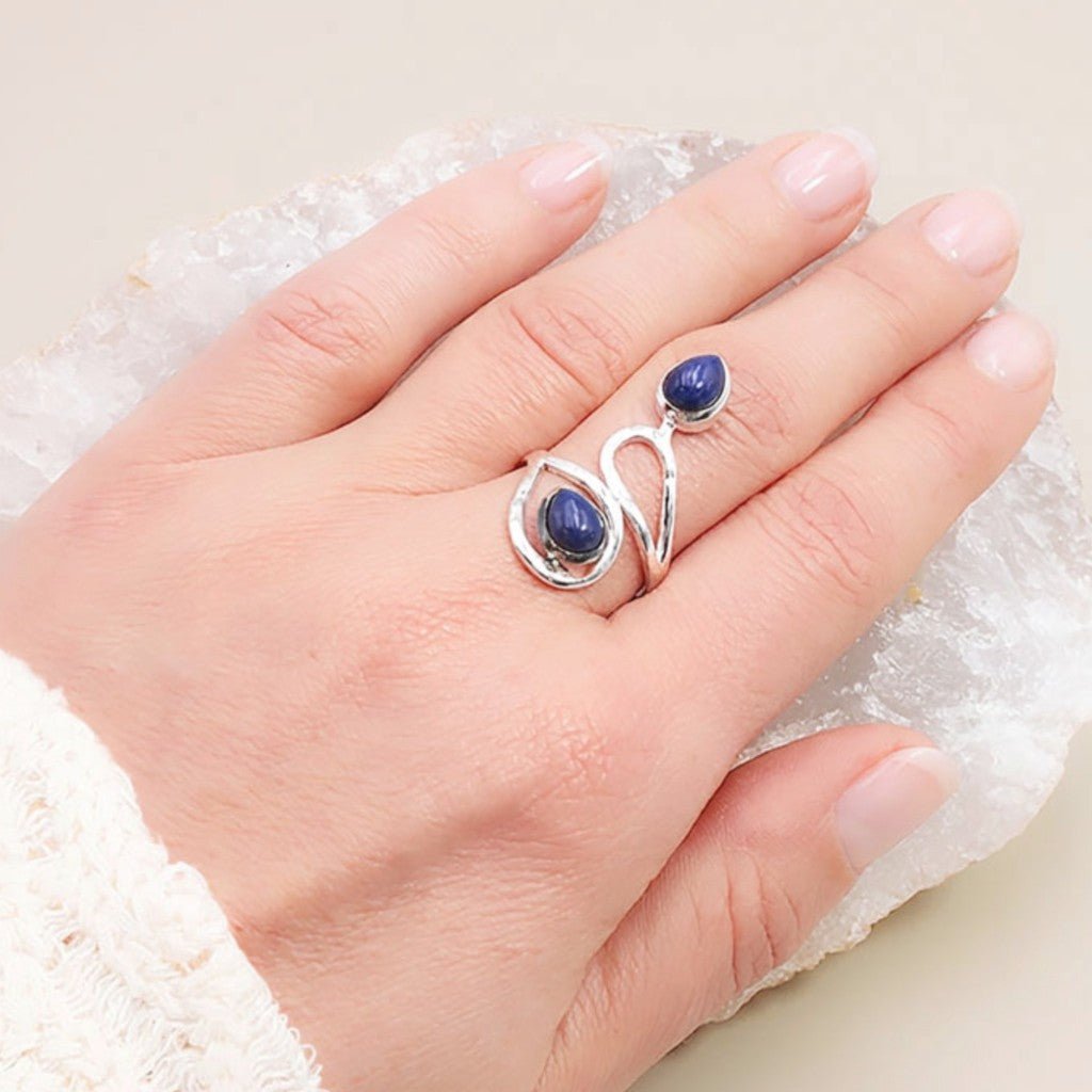 Bague Lapis Lazuli Afghanistan AA argent 925 - La Boite à Cailloux