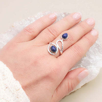 Bague Lapis Lazuli Afghanistan AA argent 925 - La Boite à Cailloux
