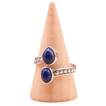 Bague lapis lazuli Afghanistan AA argent 925 - La Boite à Cailloux