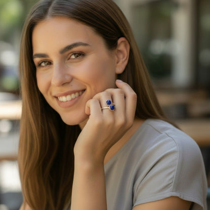 Bague Lapis lazuli Afghanistan AA argent 925 - La Boite à Cailloux