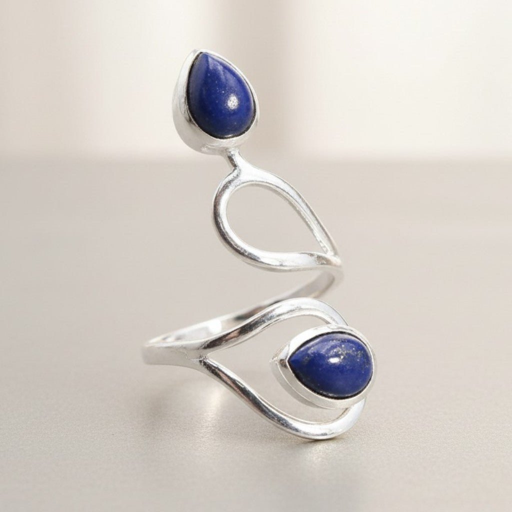 Bague Lapis Lazuli Afghanistan AA argent 925 - La Boite à Cailloux