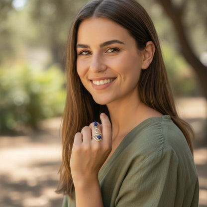 Bague Lapis Lazuli Afghanistan AA argent 925 - La Boite à Cailloux