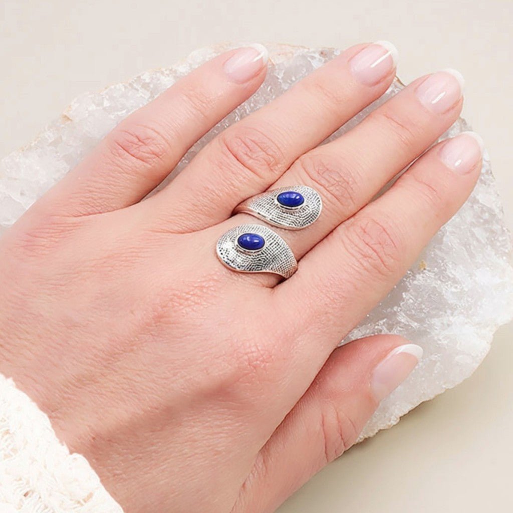 Bague Lapis Lazuli Afghanistan AA argent 925 - La Boite à Cailloux