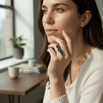 Bague Lapis Lazuli Afghanistan AA argent 925 - La Boite à Cailloux
