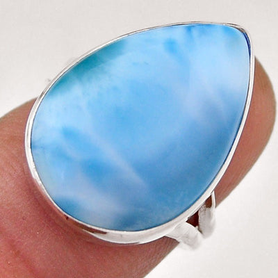 Anillo larimar AA de plata 925 Talla 54