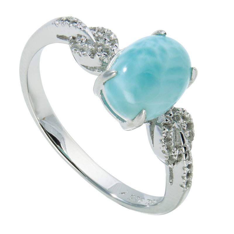 Bague larimar et topaze AAA argent 925 - La Boite à Cailloux