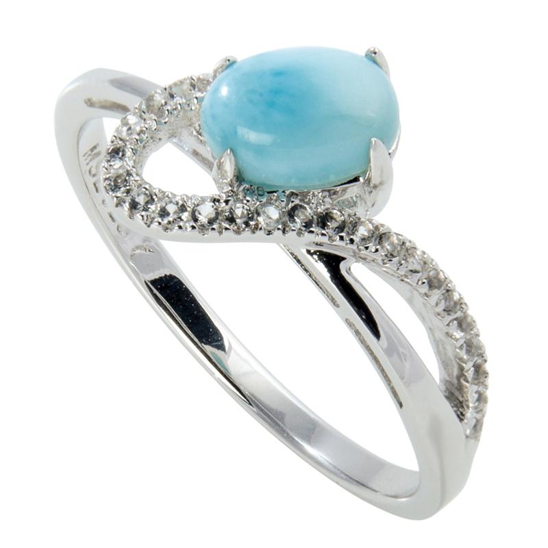 Bague larimar et topaze argent 925 - La Boite à Cailloux