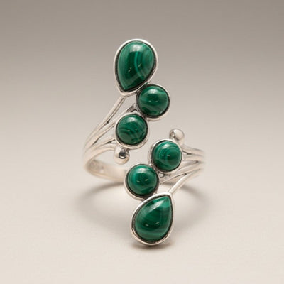 Bague Malachite Congo AA argent 925