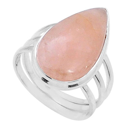 Bague morganite Brésil AA argent 925 - Taille 61 - La Boite à Cailloux