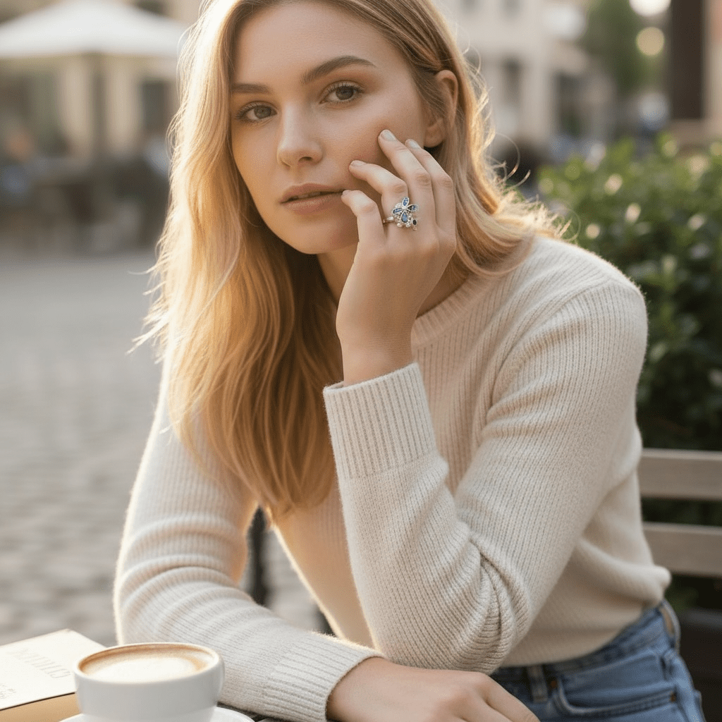 Bague nacre Thaïlande AA argent 925 - Taille 54 - La Boite à Cailloux