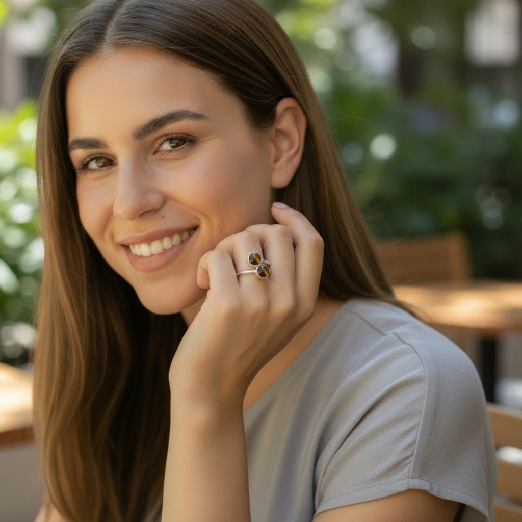 Bague Oeil de tigre Afrique du Sud AA argent 925 - La Boite à Cailloux