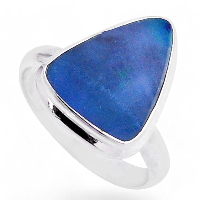 Bague opale doublet Australie AAA argent 925 - Taille 53 - La Boite à Cailloux