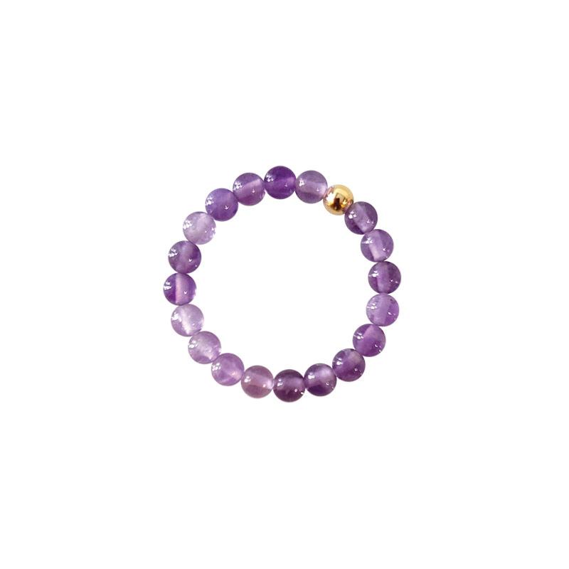 Bague perles Améthyste Brésil A (boules 3mm) - La Boite à Cailloux