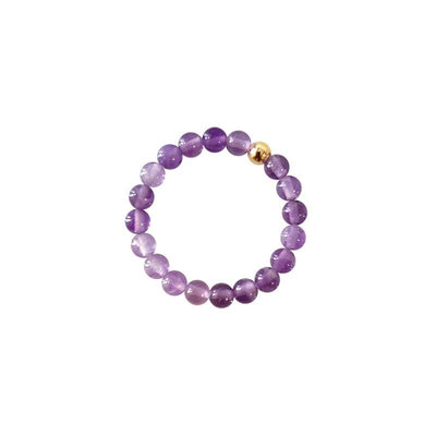 Brazil Amethyst A Pearl Ring (3mm beads)